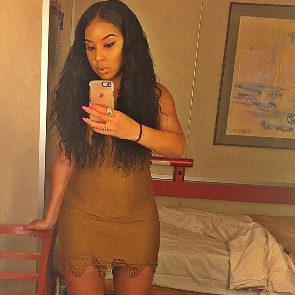 Tan suede dress